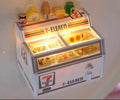 Convenience Store Ice Cream Freezer Magnet - 1 pcs freezer + random 15pcs of miniatures