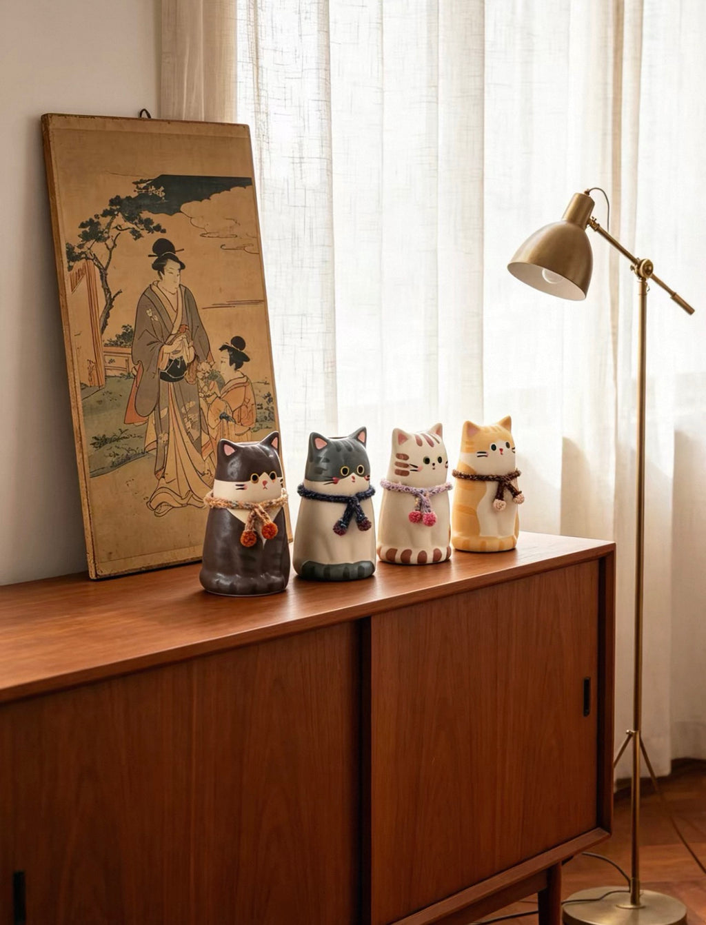 Knit Scarf Cat Vase