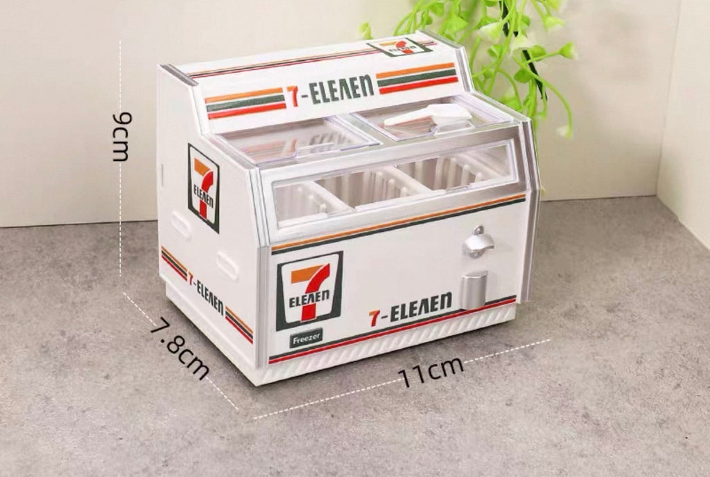 Convenience Store Ice Cream Freezer Magnet - 1 pcs freezer + random 15pcs of miniatures