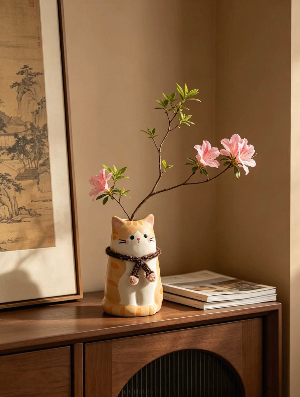 Knit Scarf Cat Vase