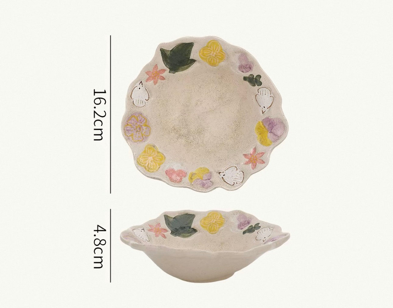 Hand-Painted Floral Dishes