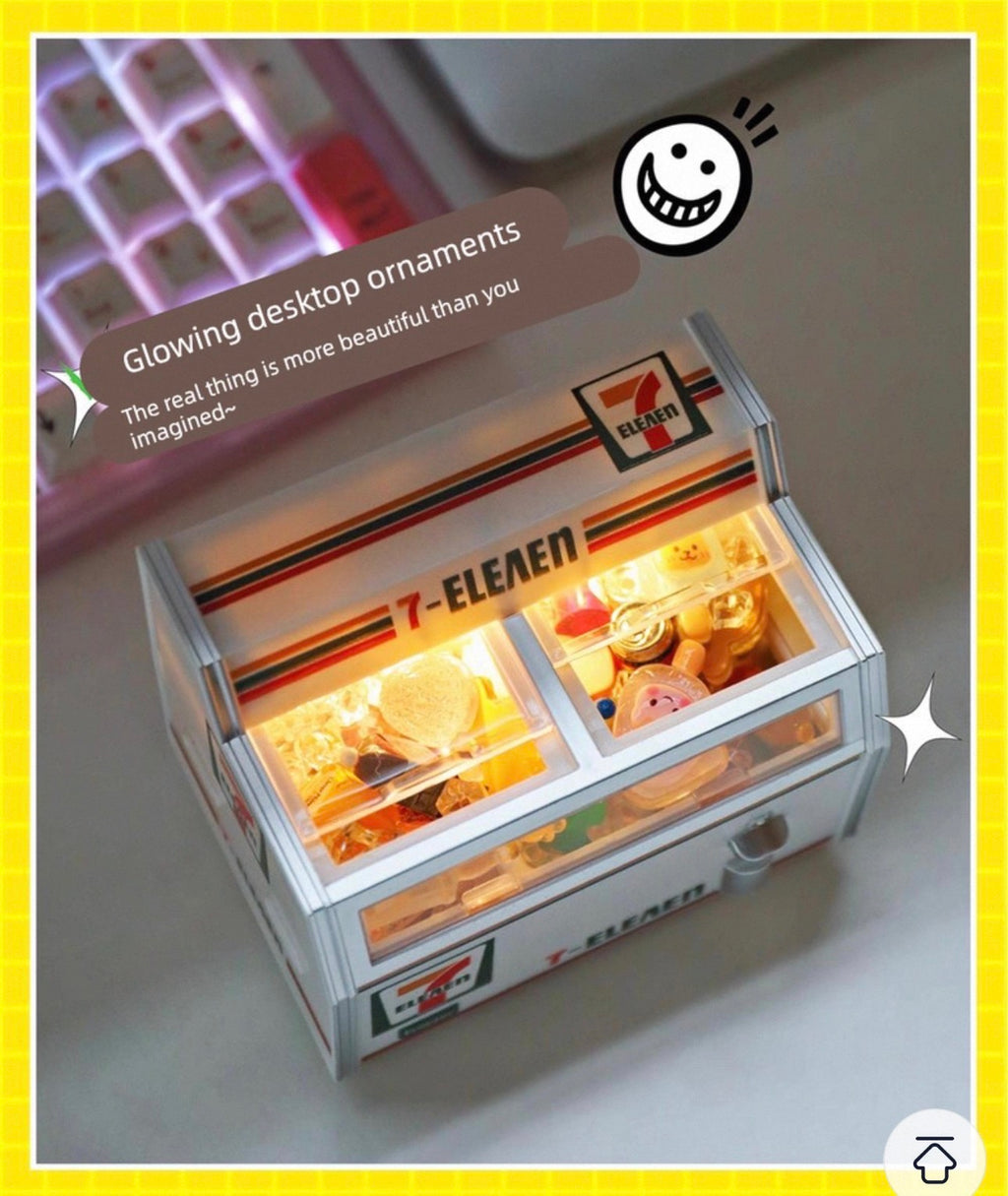 Convenience Store Ice Cream Freezer Magnet - 1 pcs freezer + random 15pcs of miniatures