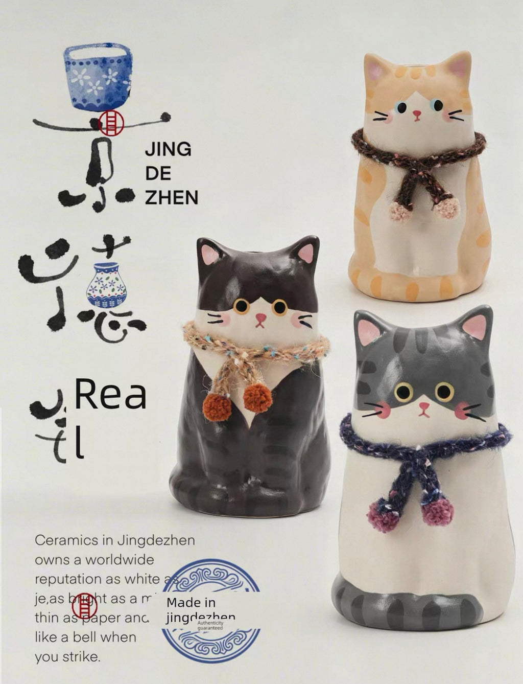 Knit Scarf Cat Vase