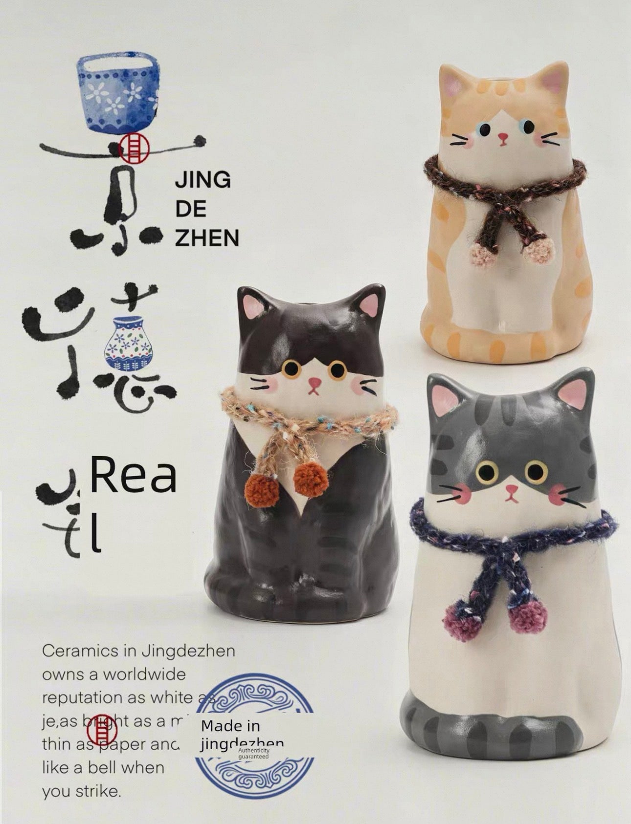 Knit Scarf Cat Vase