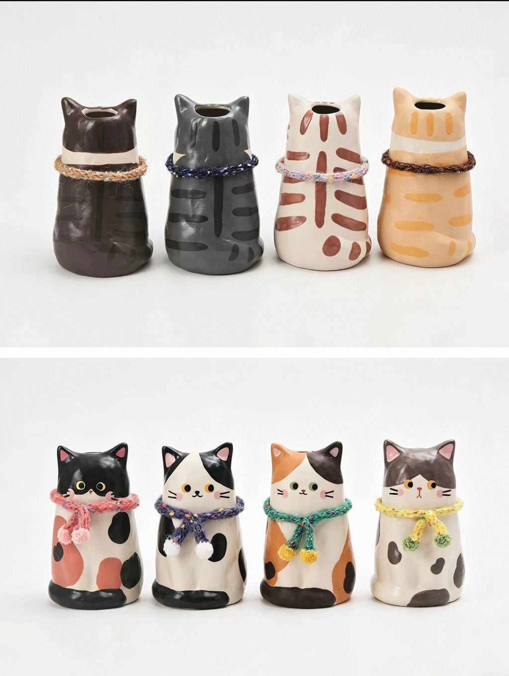 Knit Scarf Cat Vase