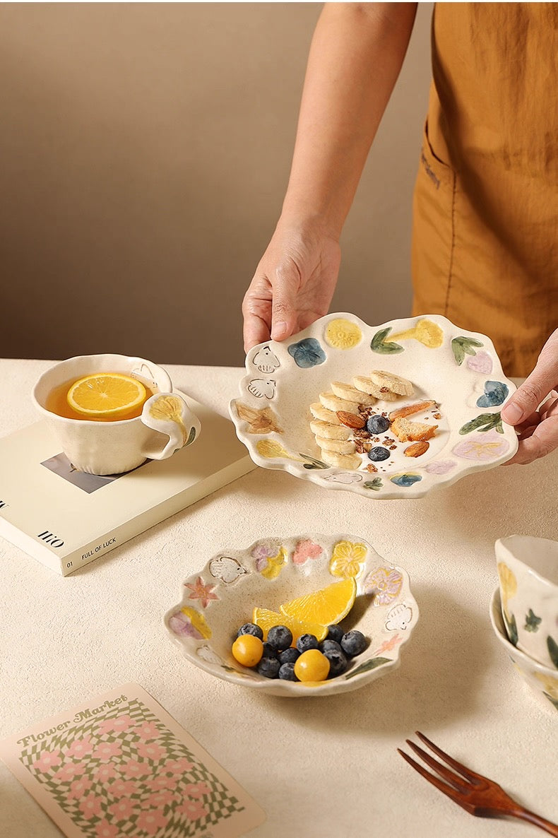 Hand-Painted Floral Dishes