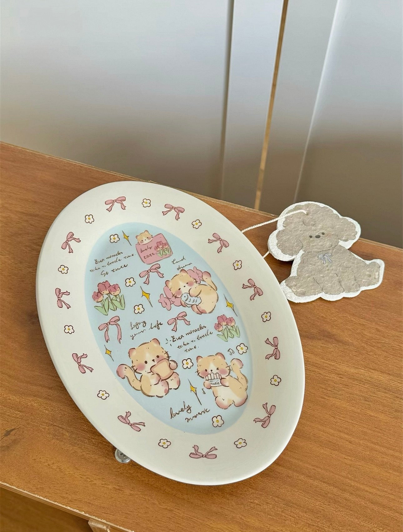Pastel Dreamland Oval Ceramic Plate