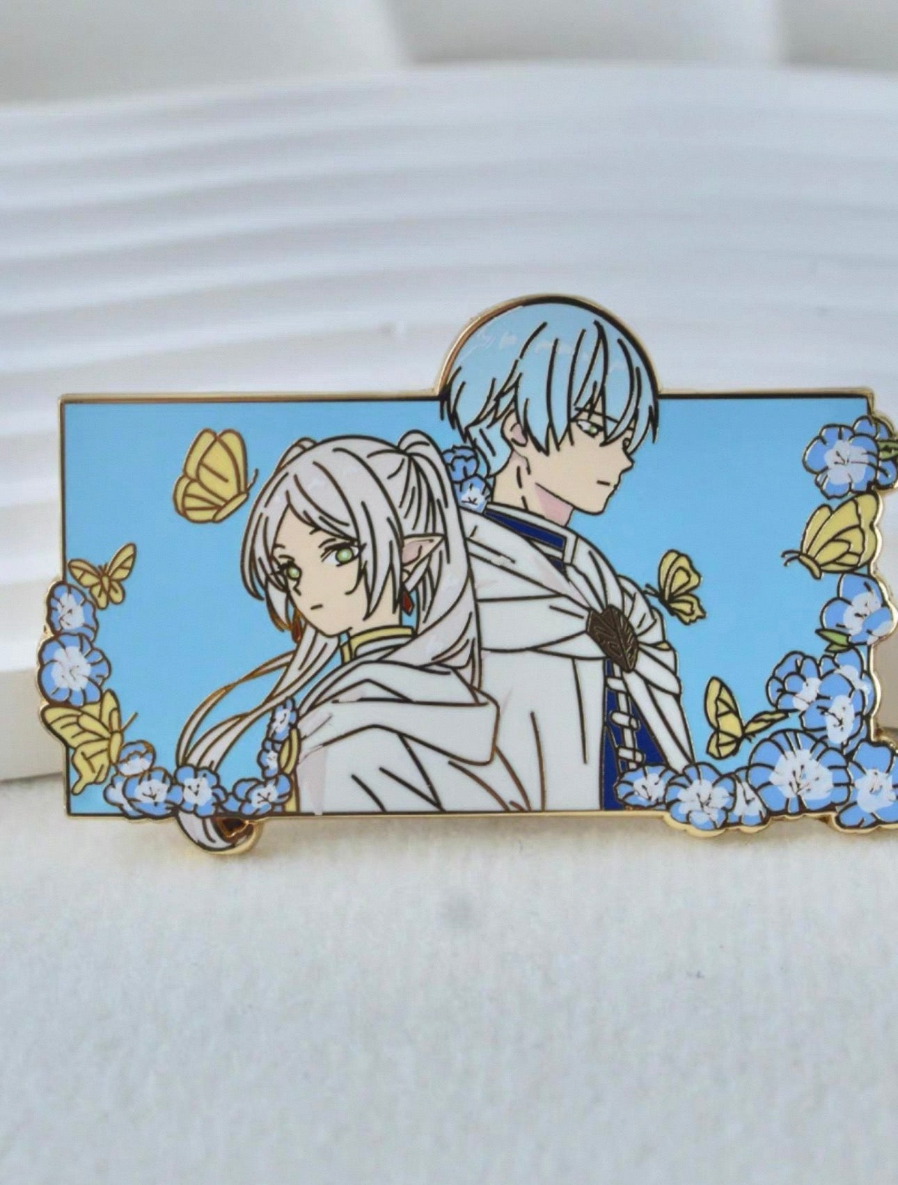 Beyond Journey's End: Blue Blossom Duo Brooch & Magnet 🦋