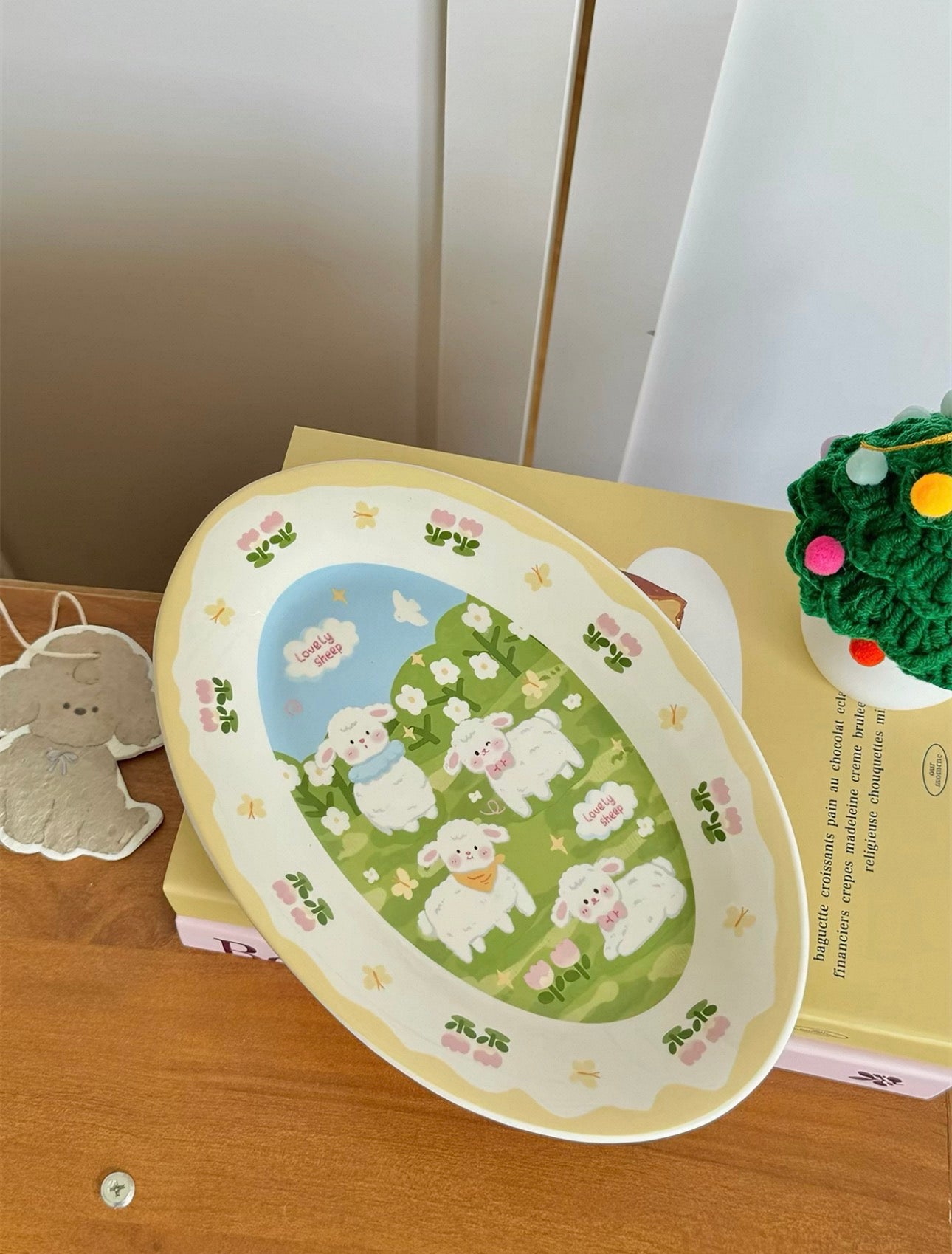 Pastel Dreamland Oval Ceramic Plate