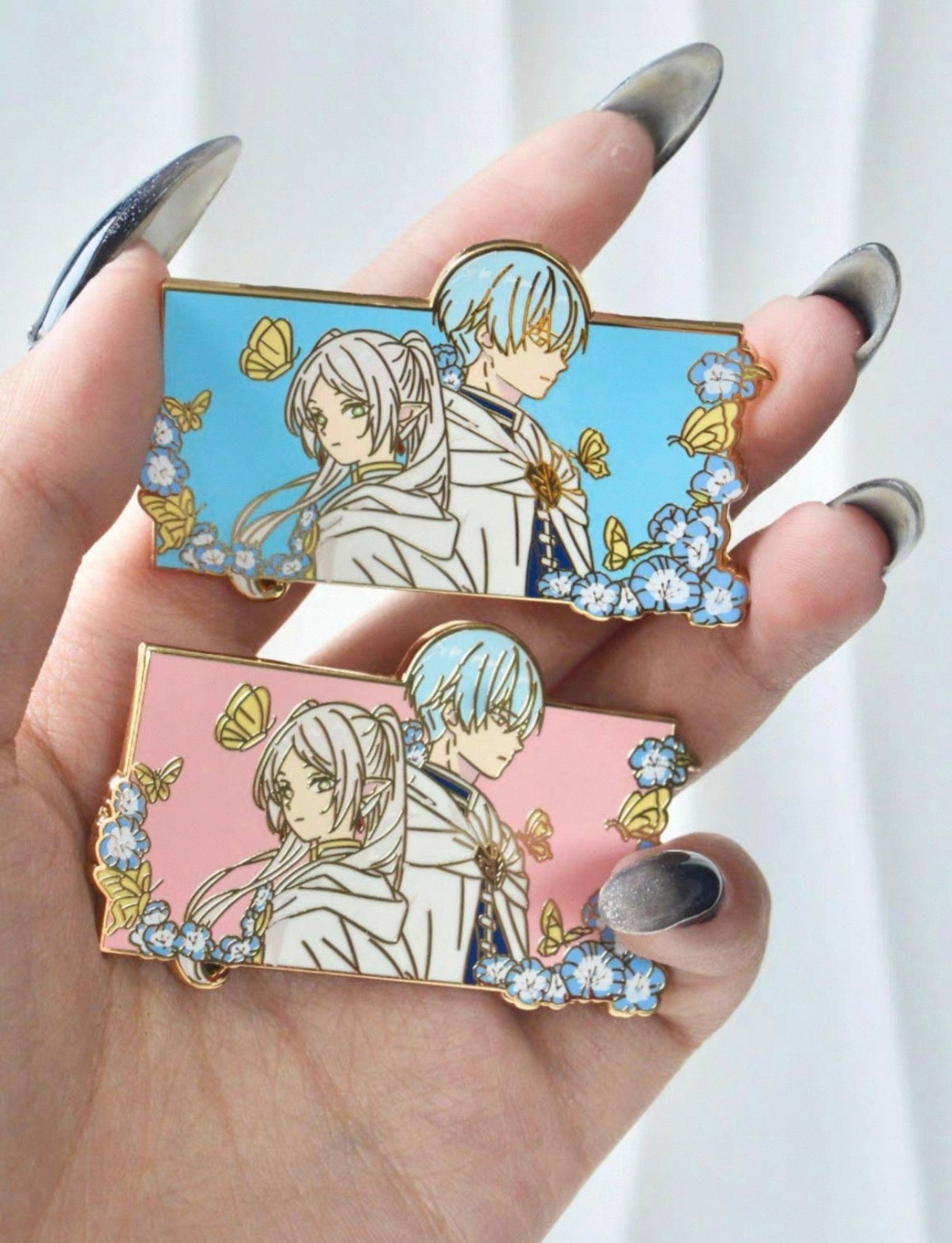 Beyond Journey's End: Blue Blossom Duo Brooch & Magnet 🦋