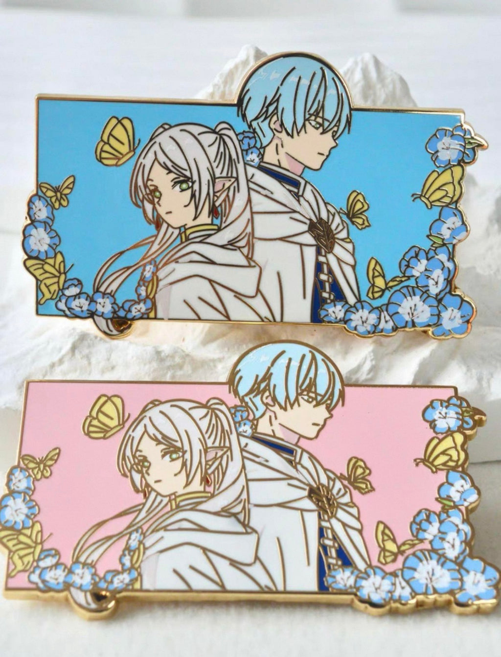 Beyond Journey's End: Blue Blossom Duo Brooch & Magnet 🦋