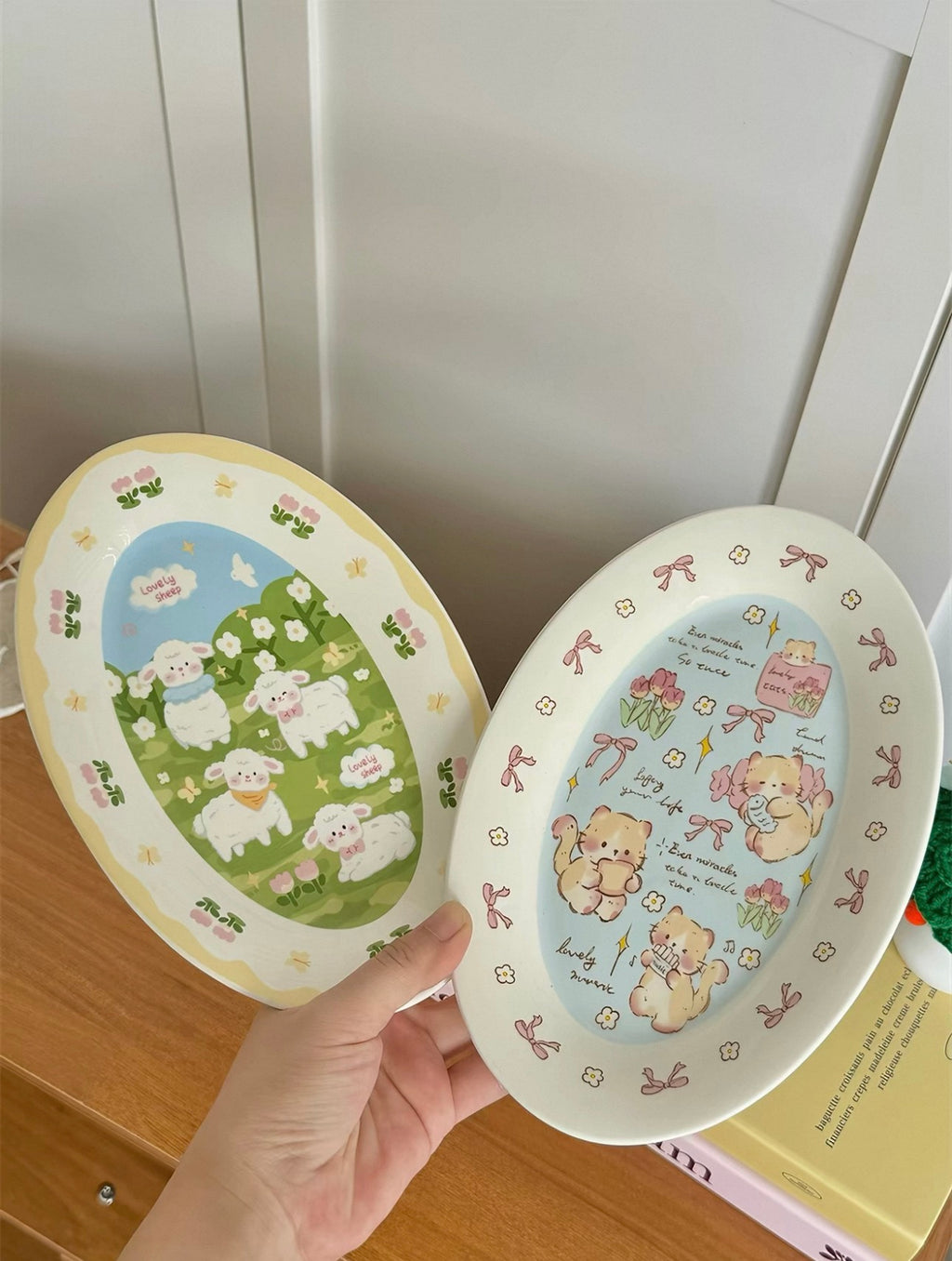 Pastel Dreamland Oval Ceramic Plate