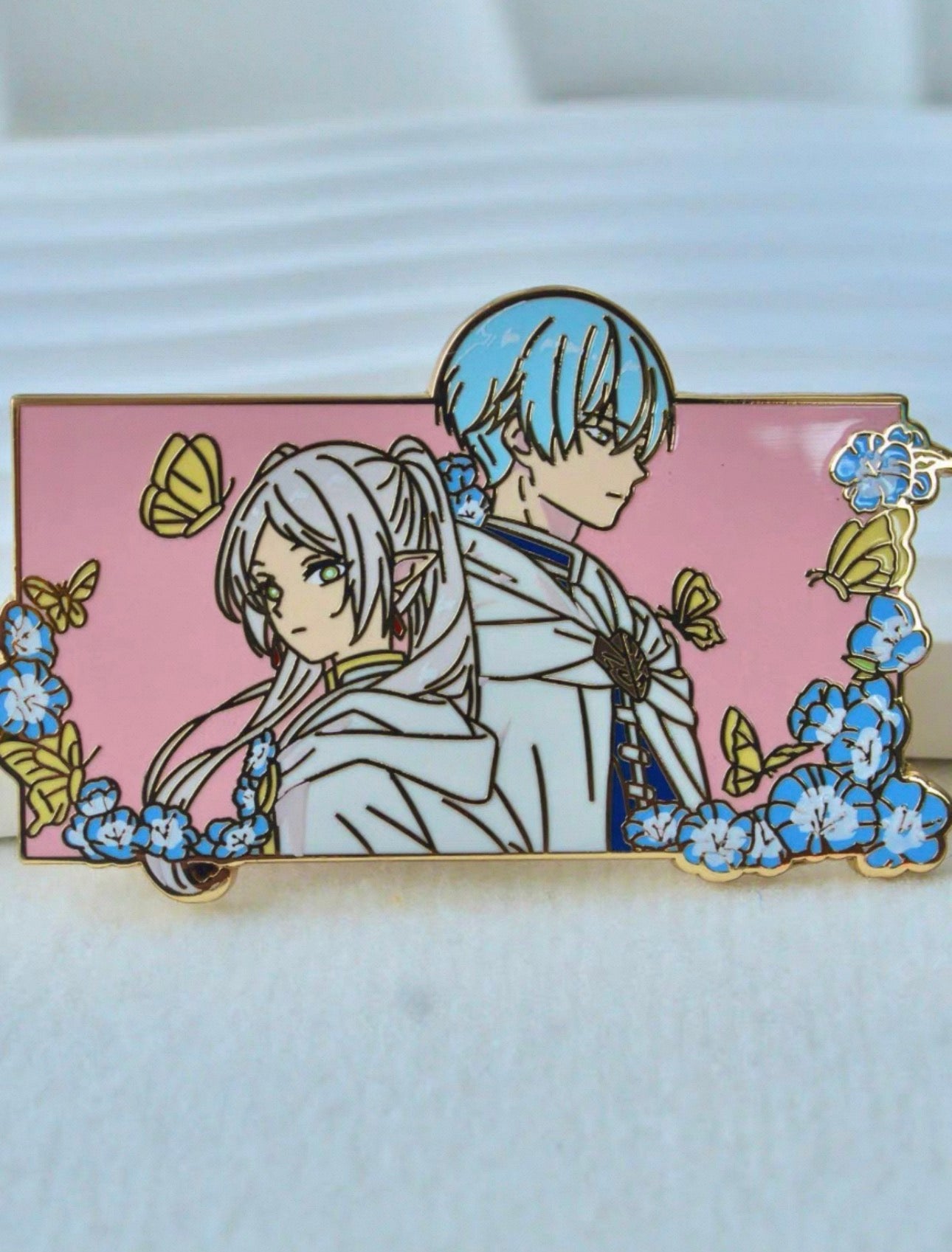Beyond Journey's End: Blue Blossom Duo Brooch & Magnet 🦋