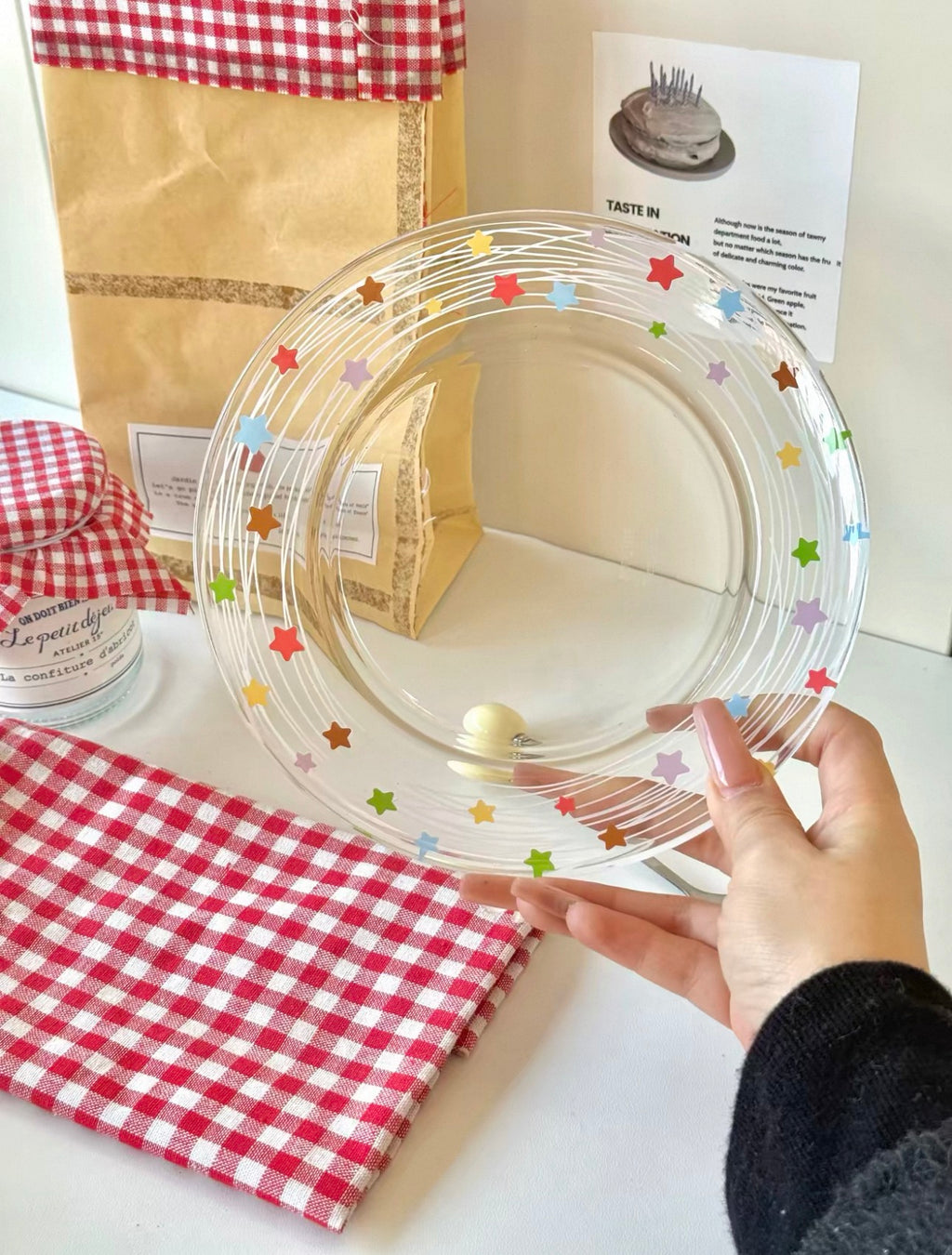 Retro Starry Night Borosilicate Glass Plate & Bowl