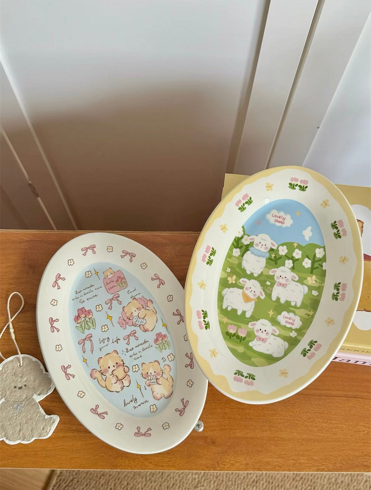 Pastel Dreamland Oval Ceramic Plate