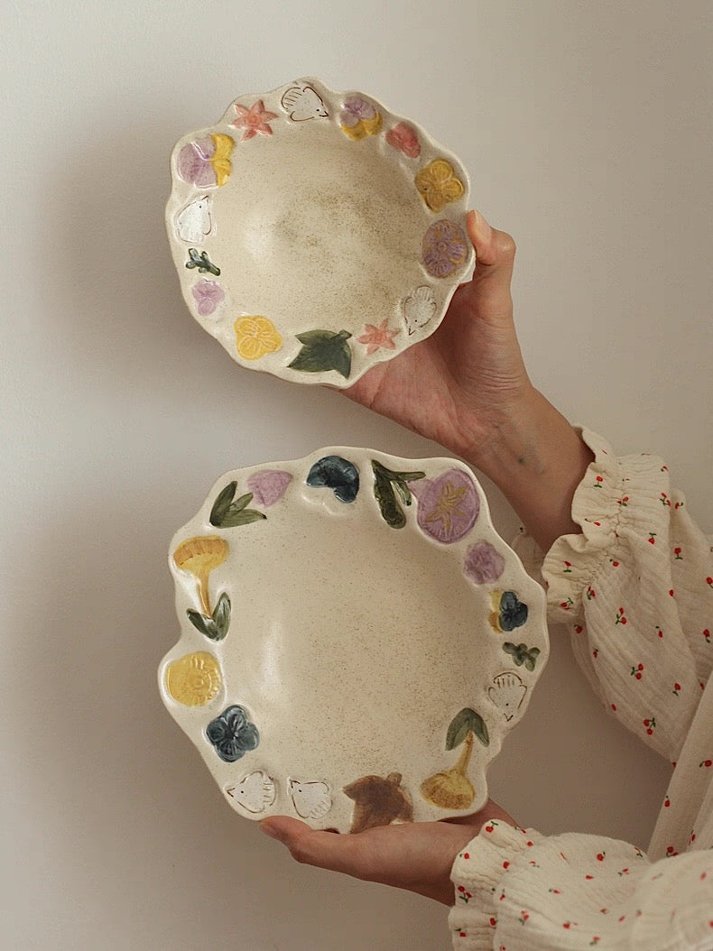 Hand-Painted Floral Dishes